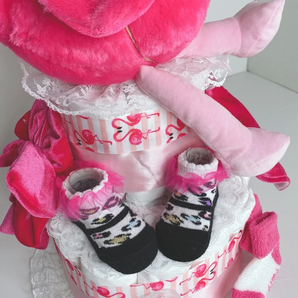 Flamingo Diaper Cake